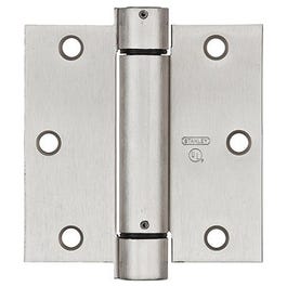 Spring Door Hinge, Adjustable, Nickel, 3.5-In.