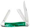 Case XX John Deere Large Stockman Bright Green Bone Pocket Knife 6375