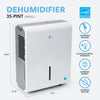Perfect Aire 35-Pint ENERGY STAR Dehumidifier With Continuous Drainage, Ultra-Quiet Operation
