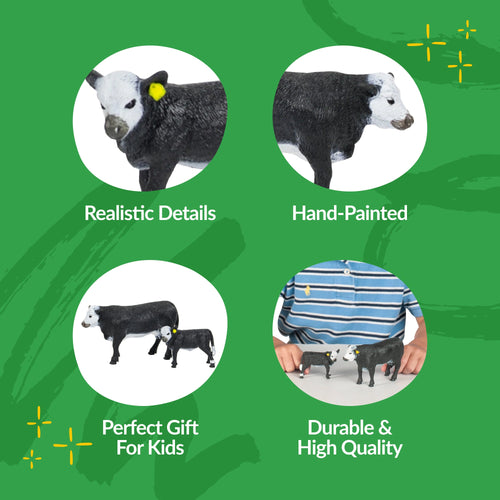 Big Country Toys Black Baldy Cow & Calf