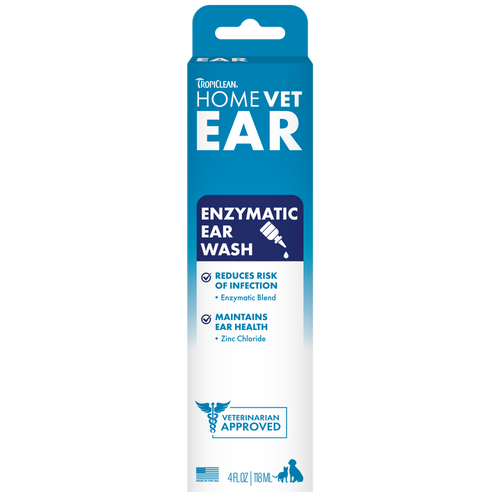 TropiClean HomeVet Enzymatic Ear Wash for Cats & Dogs