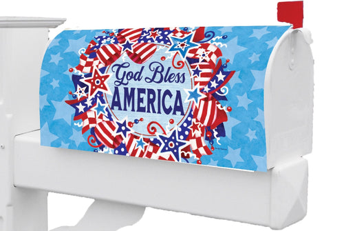 Custom Decor God Bless Wreath Mailbox Makeover