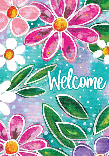 Custom Decor Fantastic Flowers Decorative Flag