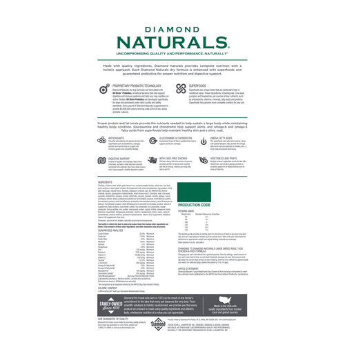 Diamond Naturals Large Breed Adult Dog Chicken & Rice Formula
