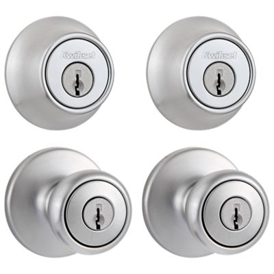 Kwikset Tylo Project Pack - Two Keyed Knobs and Two Keyed One Side Deadbolts - with Pin & Tumbler