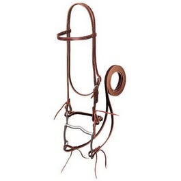 Horse Bridle, Burgundy Latigo Leather, 4-3/8-In. Curb Bit, 5-Ft. Reins, 5/8-In.