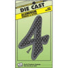 House Address Number 4, Black Die-Cast Aluminum, 4.5-In.