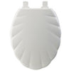 Mayfair Elongated Molded Wood Toilet Seat, Easy-Clean & Change(TM) STA-TITE(TM) Hinge, Shell Design, White