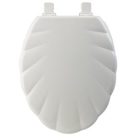 Mayfair Elongated Molded Wood Toilet Seat, Easy-Clean & Change(TM) STA-TITE(TM) Hinge, Shell Design, White