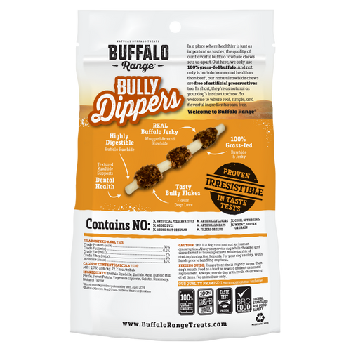 Buffalo Range Healthy, Grass-Fed Buffalo Jerky Kabob with Bully Pieces