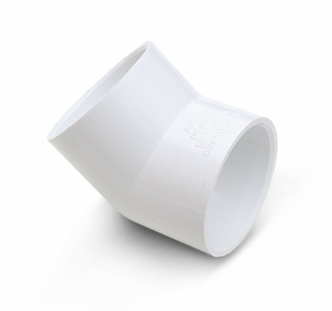 Genova Products  Pipe Elbow, 1-1/2 In Slip, 45 Deg, White (1-1/2