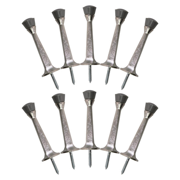 Design House Rigid Cast Satin Nickel Door Stop, 10-Pack 3 Inch