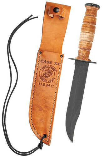 Case Knives Grooved Leather USMC® Knife with Leather Sheath 12 (12)