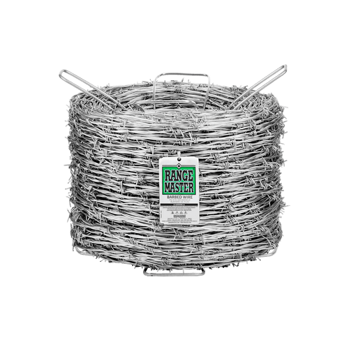 Range Master Barbed Wire 1320 ft L, 5 in Barb, Zinc Coated (1320' x 5)
