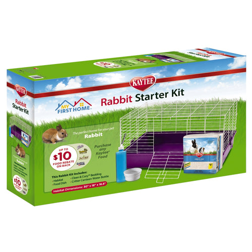 Kaytee My First Home Rabbit Starter Kit (30 L x 18 W x 16.5 H, Assorted)