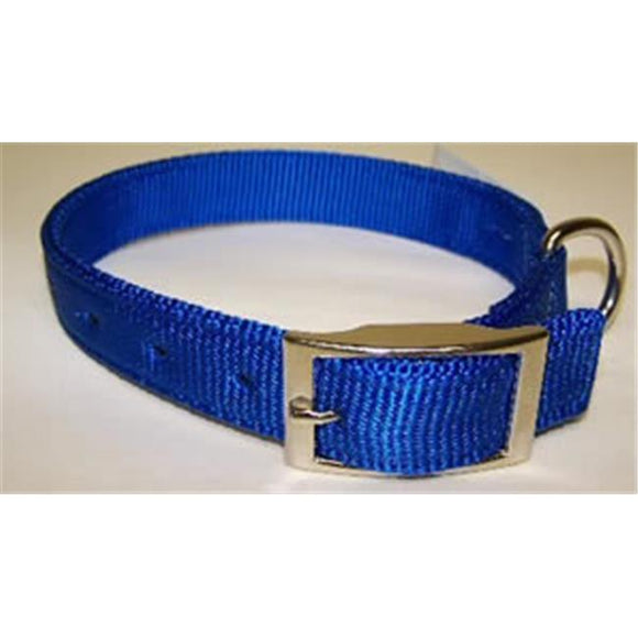 Leather Brothers  No.115N BL26 Nylon Collar Double Ply 1inx26in Color Blue