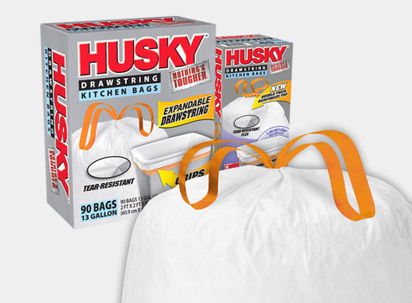 Husky Drawstring Kitchen Trash Bag, 33 Gallon (33 Gallon)
