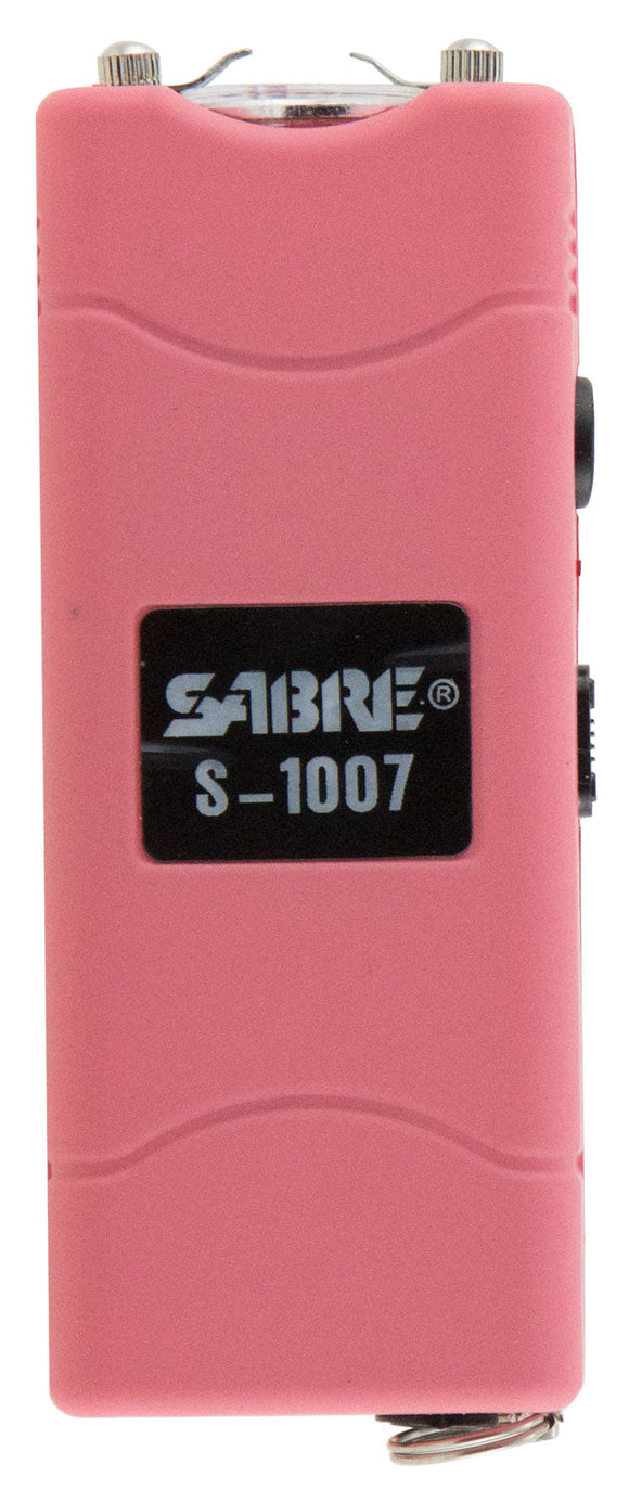 Sabre S1007PK Short Stun Gun with Flashlight 3.8 Million 120 Lumen Plastic Pink