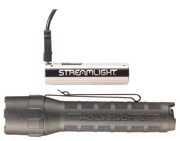 Streamlight 88610 PolyTac X USB 600/260/35 Lumens LED Polymer Black Lithium with USB Cord