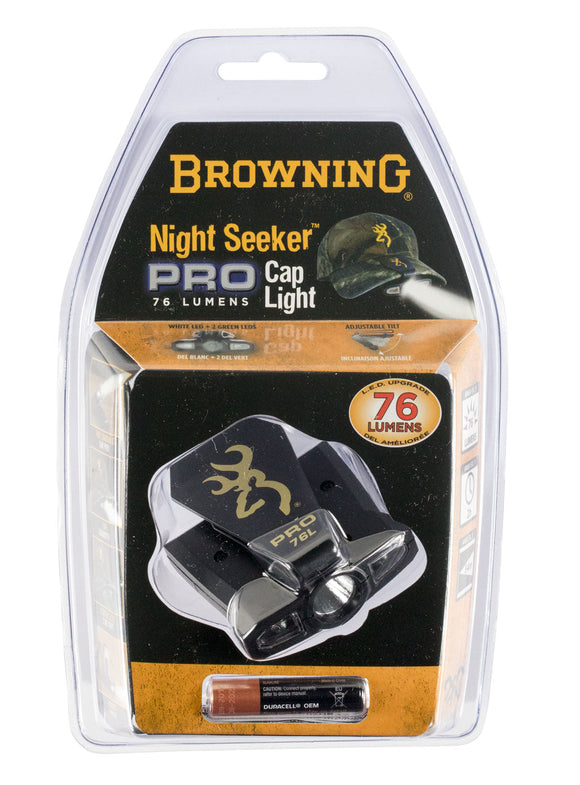 Browning 3715099 Night Seeker Pro Cap Light 60 Lumens AAA (1) Black
