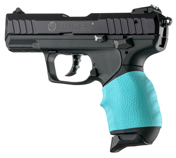 Hogue 18004 HandAll Jr. Grip Sleeve Most 22, 25, 38 Pistols Textured Aqua Blue Rubber