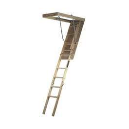 Attic Stairway Ladder, Fire-Treated Wood, 250-Lb. Duty Rating, 10-Ft.