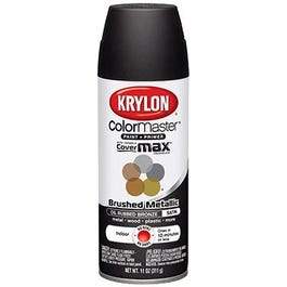 Colormaster Brushed Metallic Spray Paint, Indoor Use, Oil Rubbed Bronze,11-oz.