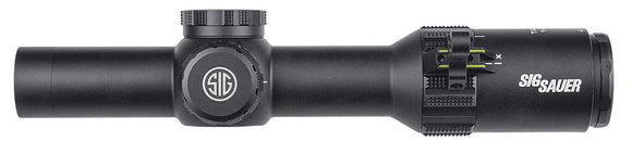 Sig Sauer Electro-Optics SOT41111 Tango4 1-4x 24mm Obj 97.50-23.60 ft @ 100 yds FOV 30mm Tube Black Finish Illuminated Horseshoe Dot 5.56/7.62 (FFP)