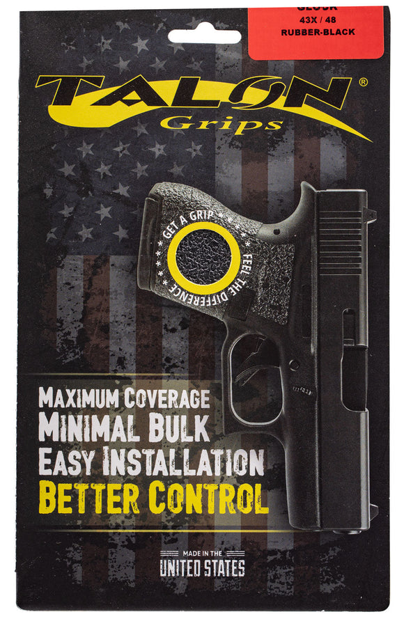 Talon Grips 385R Adhesive Grip  Glock 48, 43X Textured Black Rubber