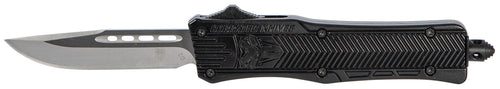 Cobra Tec Knives SBCTK1SDNS CTK-1 Small 2.75 Drop Point Plain D2 Steel Black Aluminum Handle OTF