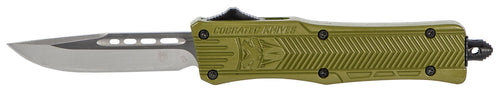 Cobra Tec Knives SODCTK1SDNS CTK-1 Small 2.75 Drop Point Plain D2 Steel OD Green Aluminum Handle OTF