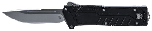 Cobra Tec Knives CTSFD2DNS Special Forces  3.25 Drop Point Plain D2 Steel Black Anodized Aluminum Handle OTF