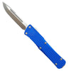 Cobra Tec Knives MKBLUMDNS Mini Mamba  2.25 Drop Point Plain D2 Steel Blue Aluminum Handle OTF