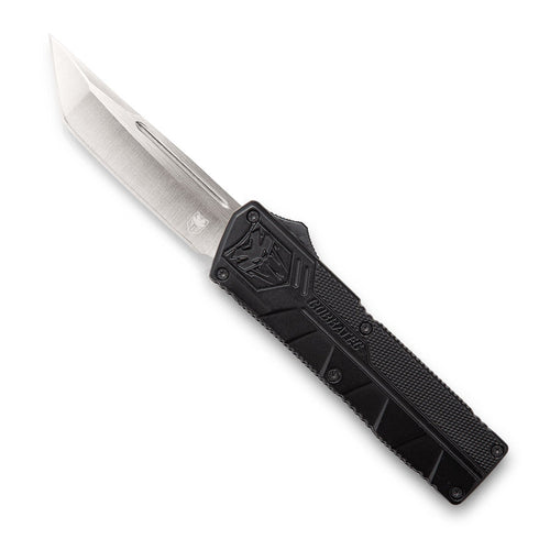 Cobra Tec Knives BCTLWTNS Lightweight  3.25 Tanto Plain D2 Steel Black Aluminum Handle OTF