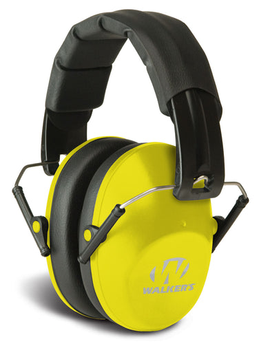 Walkers GWPFPM1YL Pro Low Profile Polymer 22 dB Over the Head Yellow Ear Cups w/Black Band