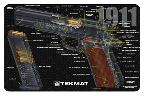 TekMat TEKR171911CA Original Cleaning Mat  1911 3D Cutaway 11 x 17