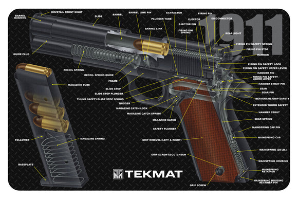 TekMat TEKR171911CA Original Cleaning Mat  1911 3D Cutaway 11