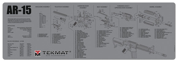 TekMat TEKR36AR15GY Original Cleaning Mat  AR-15 Parts Diagram 12