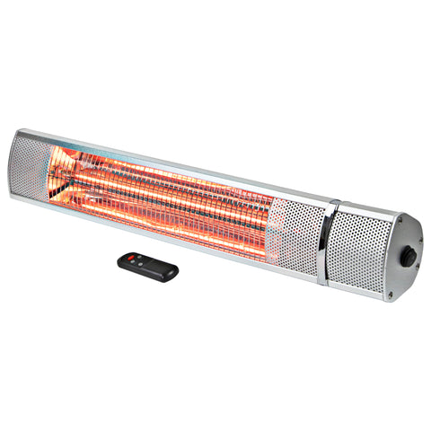 Comfort Zone Outdoor/Indoor Electric Patio Heater With Remote In Silver (Silver)