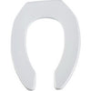 Elongated Commercial Plastic Open Front Toilet Seat, STA-TITE(TM) Hinge, White