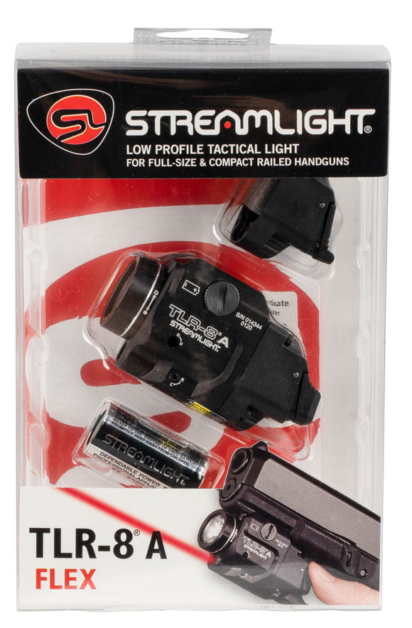 Streamlight 69414 TLR-8 A with Red Laser Clear LED 500 Lumens CR123A Lithium Battery Black Aluminum High/Low Switch