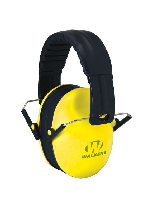 Walkers GWP-FKDM-YL Passive Baby & Kids Folding Polymer 22 dB Over the Head Yellow Ear Cups w/Black Band