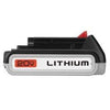 Lithium Battery, For Black & Decker 20-Volt Max Cordless Tools