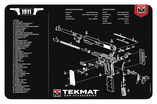 TekMat TEKR171911 Original Cleaning Mat  1911 Parts Diagram 11 x 17