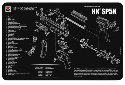 TekMat TEKR17HKSP5K Original Cleaning Mat  HK SP5K Parts Diagram 11 x 17
