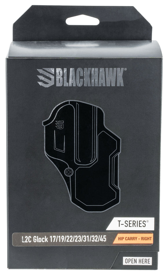 Blackhawk 410700BKR T-Series L2C Black Matte Polymer OWB Glock 17,22,31,34,35,41,47 Right Hand