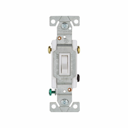 Eaton Cooper Wiring Toggle Switch 15A, 120V White (White, 120V)