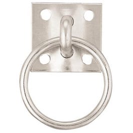 Livestock Hardware, #52 Tie Ring Plate, Zinc-Plated Steel, 1-3/4 x 1-7/8-In.