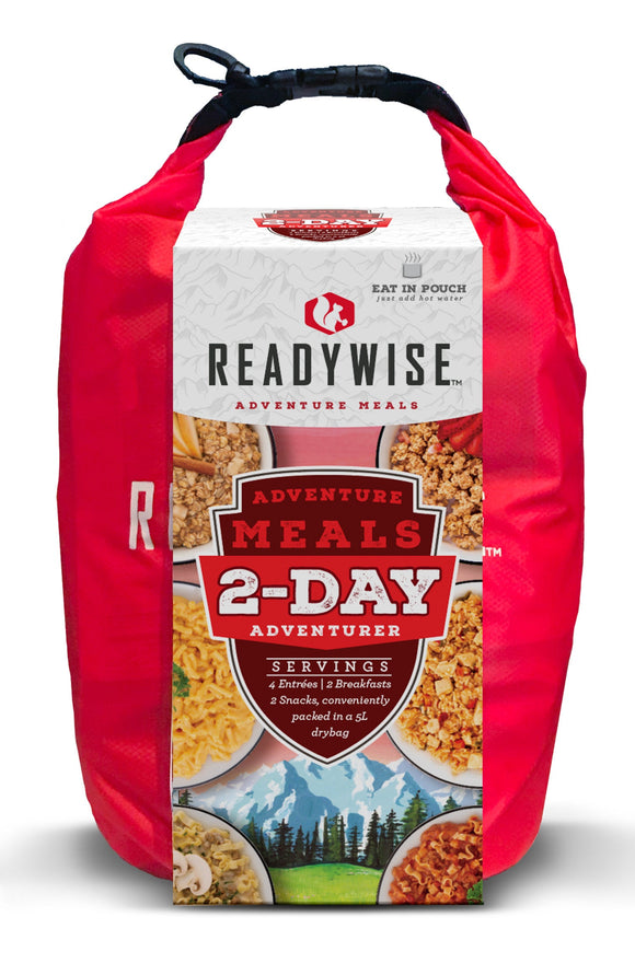 Wise Foods RW05-919 Outdoor Food Kit 2 Day Adventure Pack w/Dry Bag 4 Entrees, 2 Breakfasts and 2 Snacks 8 Per Pack 8 Servings Outdoor Camping Pouches