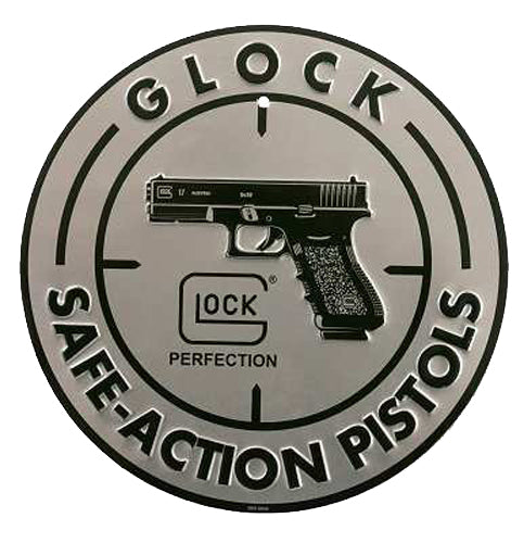 Glock AD00060 Safe Action Aluminum Glock Promo Sign Silver/Black